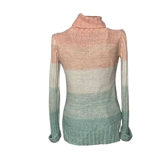 Beautiful FENN WRIGHT MANSON Women’s Turtleneck Sweater Size S Peach Cream Green - Picture 4 of 12